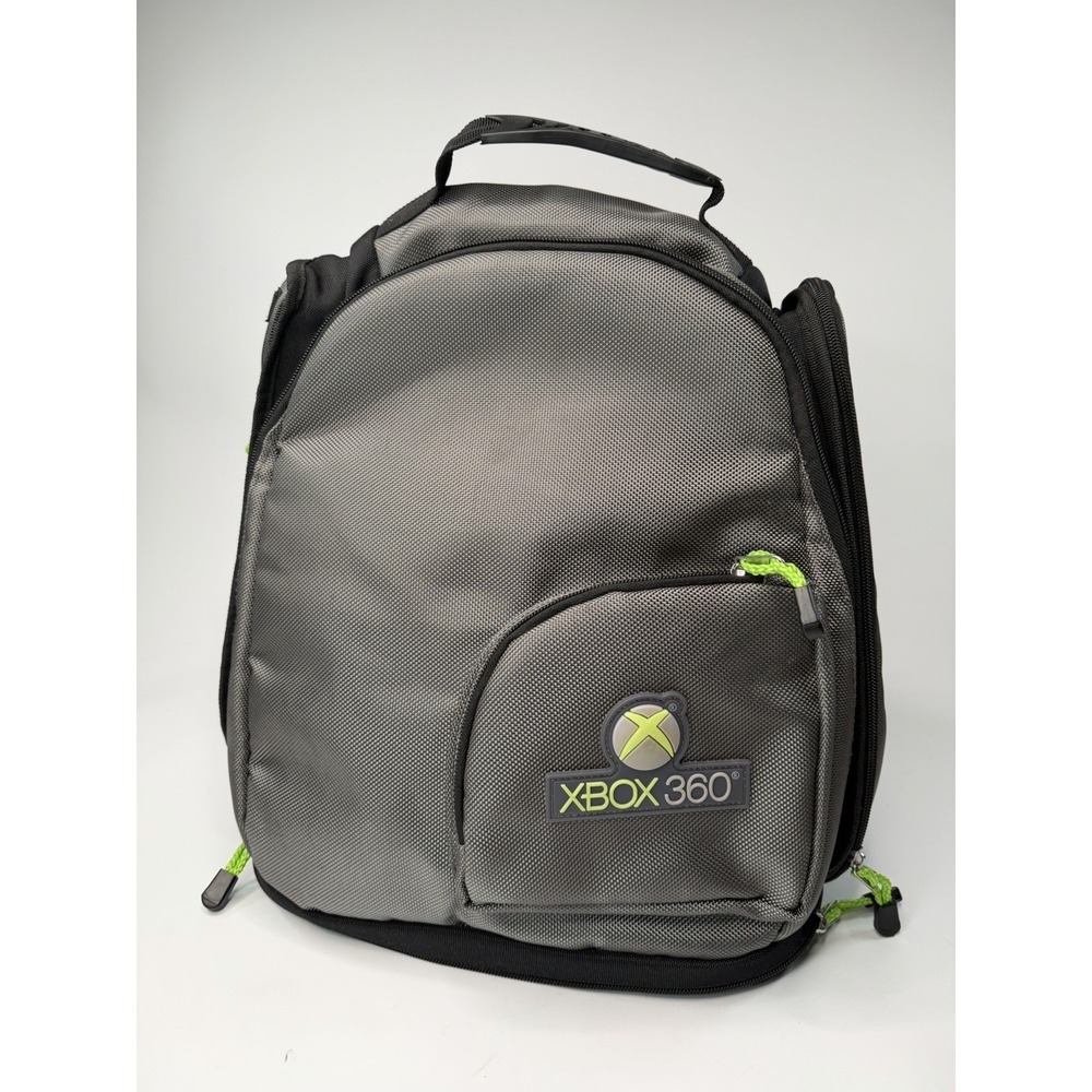 XBOX 360 Backpack Protective Backpack Travel Bag, Black Gray & Green